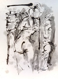 Wasi Haider, 15 x 21 inch, Oil On Paper, Figurative Painting, AC-WH-052